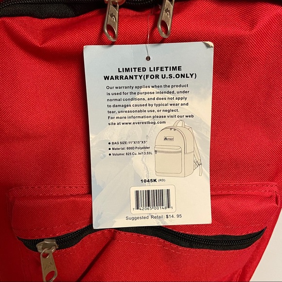 Red Everest Backpack - Picture 4 of 4